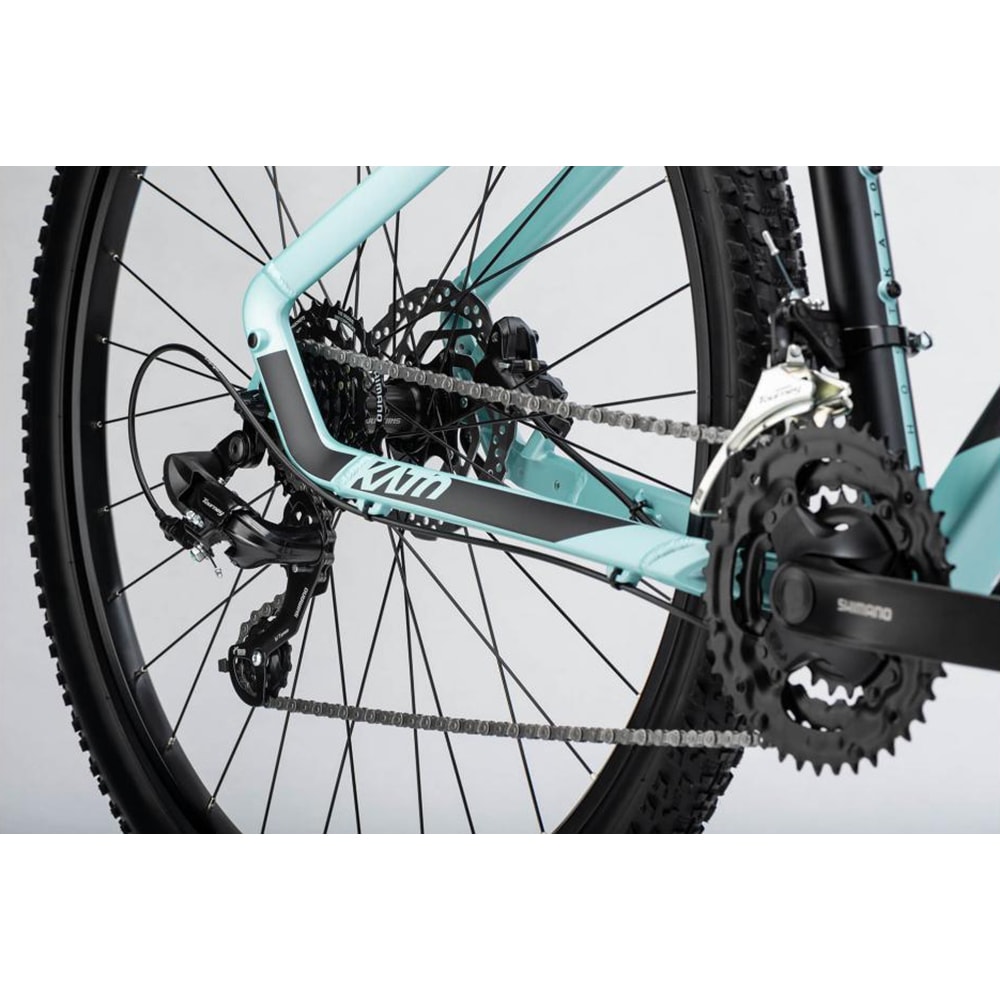 Bicicleta MTB GHOST Kato S, roata 29", 7 viteze, schimbator Shimano, frana disc hidraulica, turcoaz