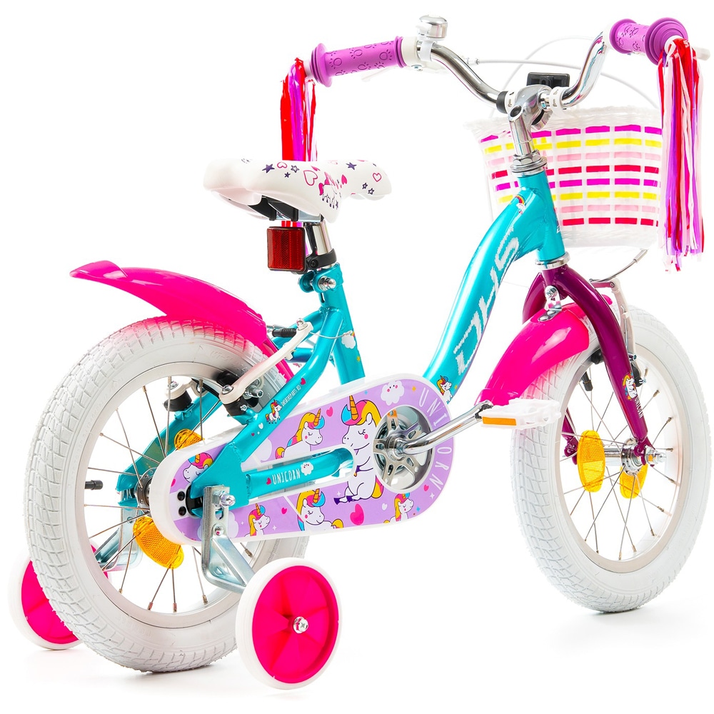 Bicicleta copii DHS Unicorn, roata 14", frana V-brake, albastru