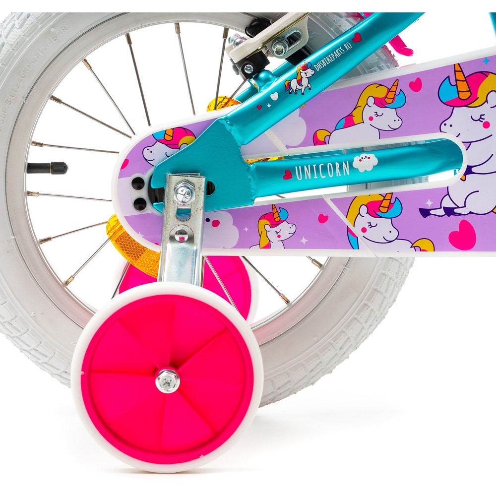 Bicicleta copii DHS Unicorn, roata 14", frana V-brake, albastru