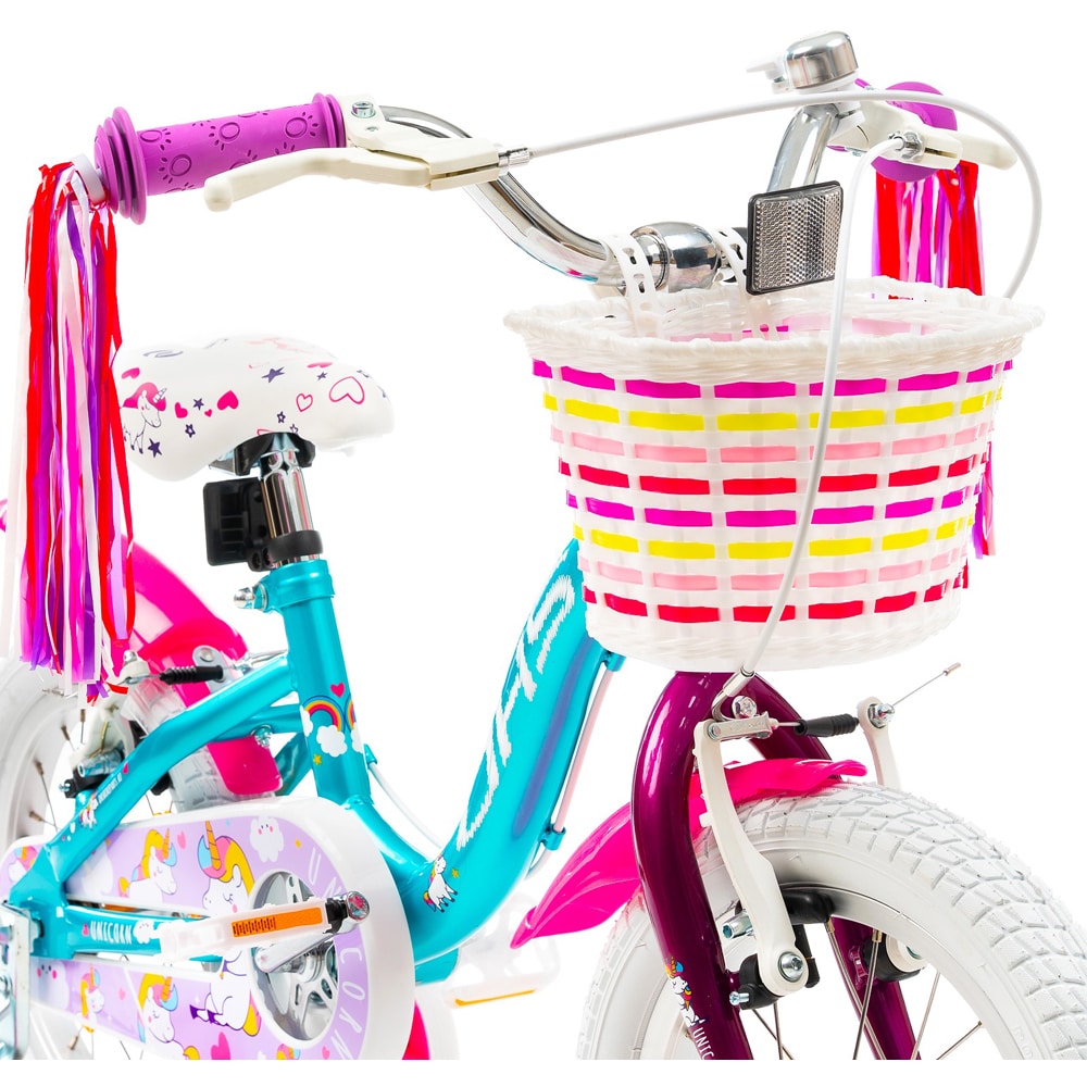 Bicicleta copii DHS Unicorn, roata 14", frana V-brake, albastru