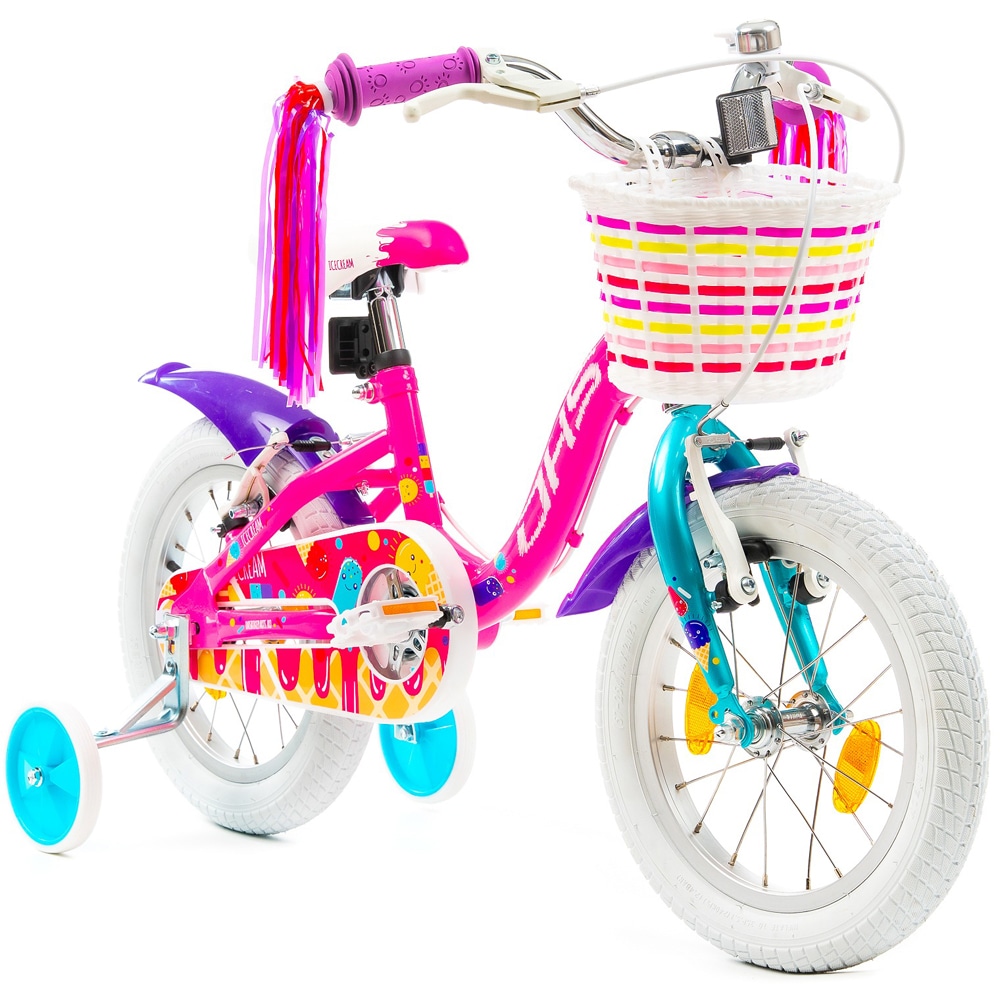 Bicicleta copii DHS Icecream, roata 14", frana V-brake, roz