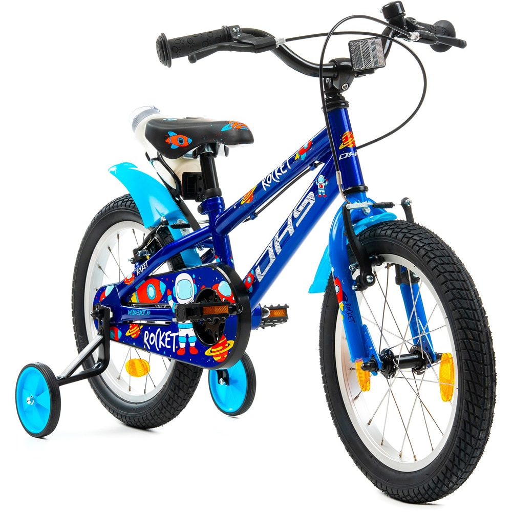 Bicicleta copii DHS Rocket, roata 16", frana V-brake, albastru