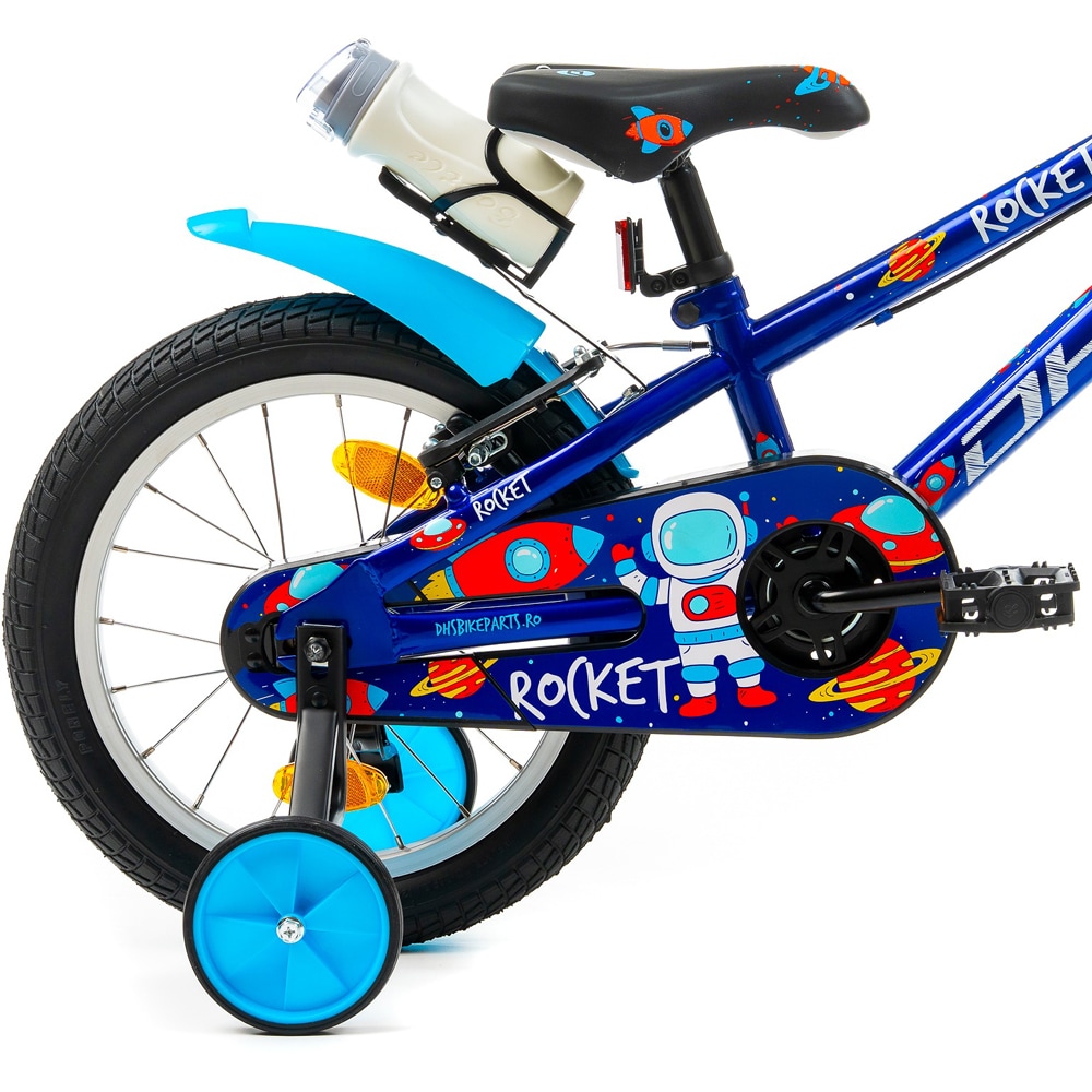 Bicicleta copii DHS Rocket, roata 16", frana V-brake, albastru