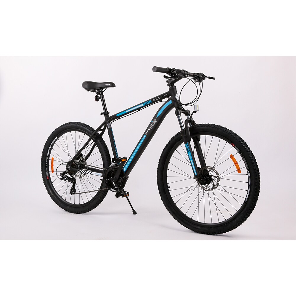 Bicicleta MTB MYRIA MY7245BK Sole, roata 27.5", 21 viteze, schimbator Shimano, frana disc hidraulica, negru-albastru