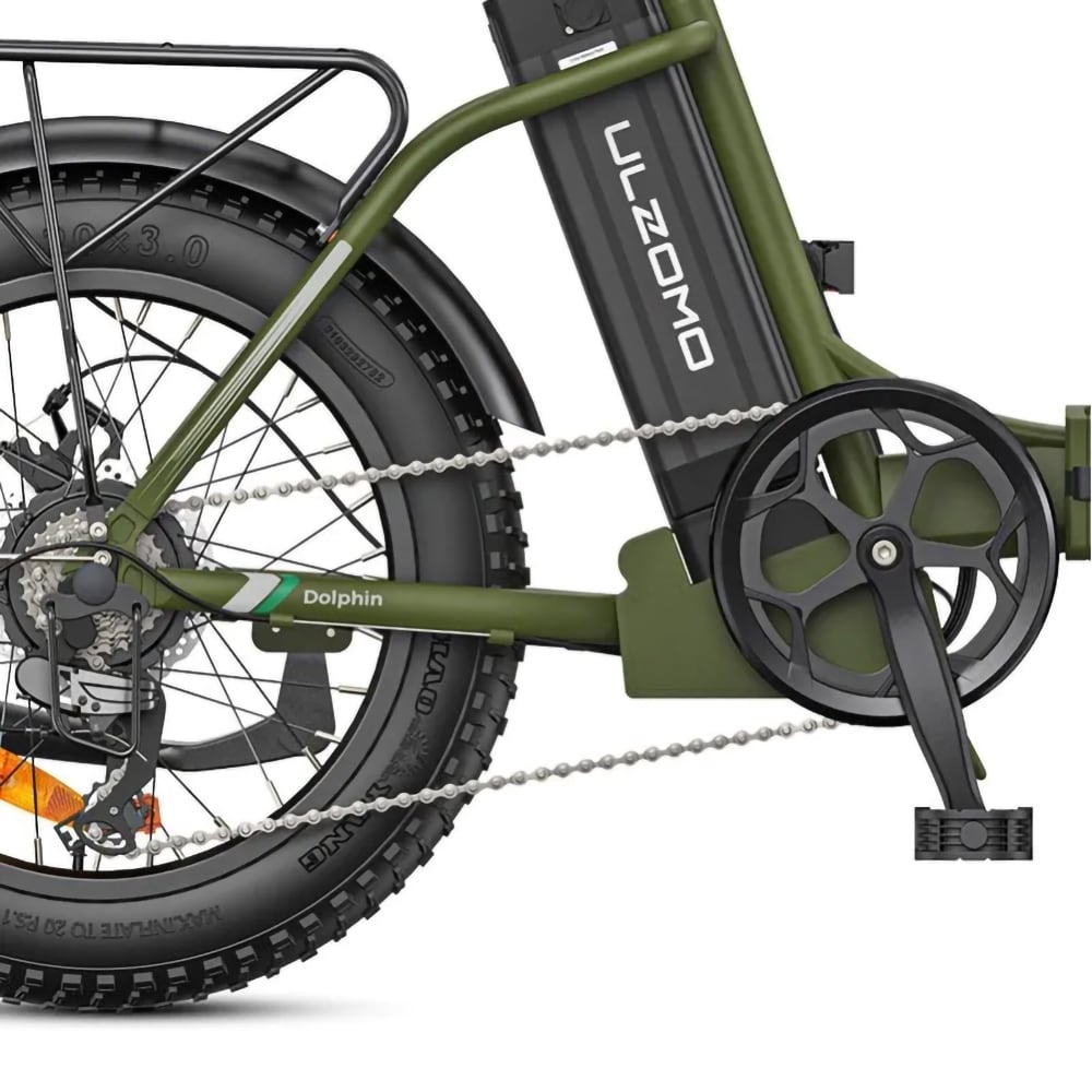 Bicicleta asistata electric ULZOMO Dolphin, roata 20", motor 350W, viteza maxima 25km/h, verde