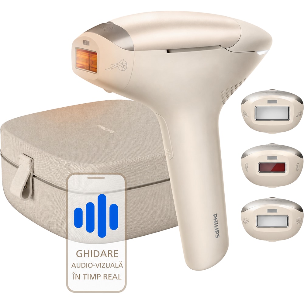 Epilator IPL PHILIPS Lumea 9900 Pro BRC332/0, 450.000 de impulsuri, 3 accesorii, bej