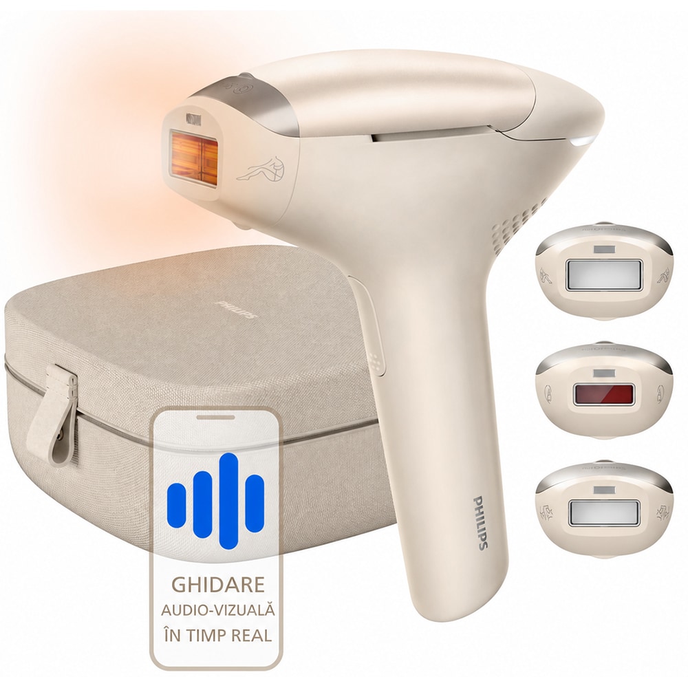 Epilator IPL PHILIPS Lumea 9900 Pro BRC332/0, 450.000 de impulsuri, 3 accesorii, bej