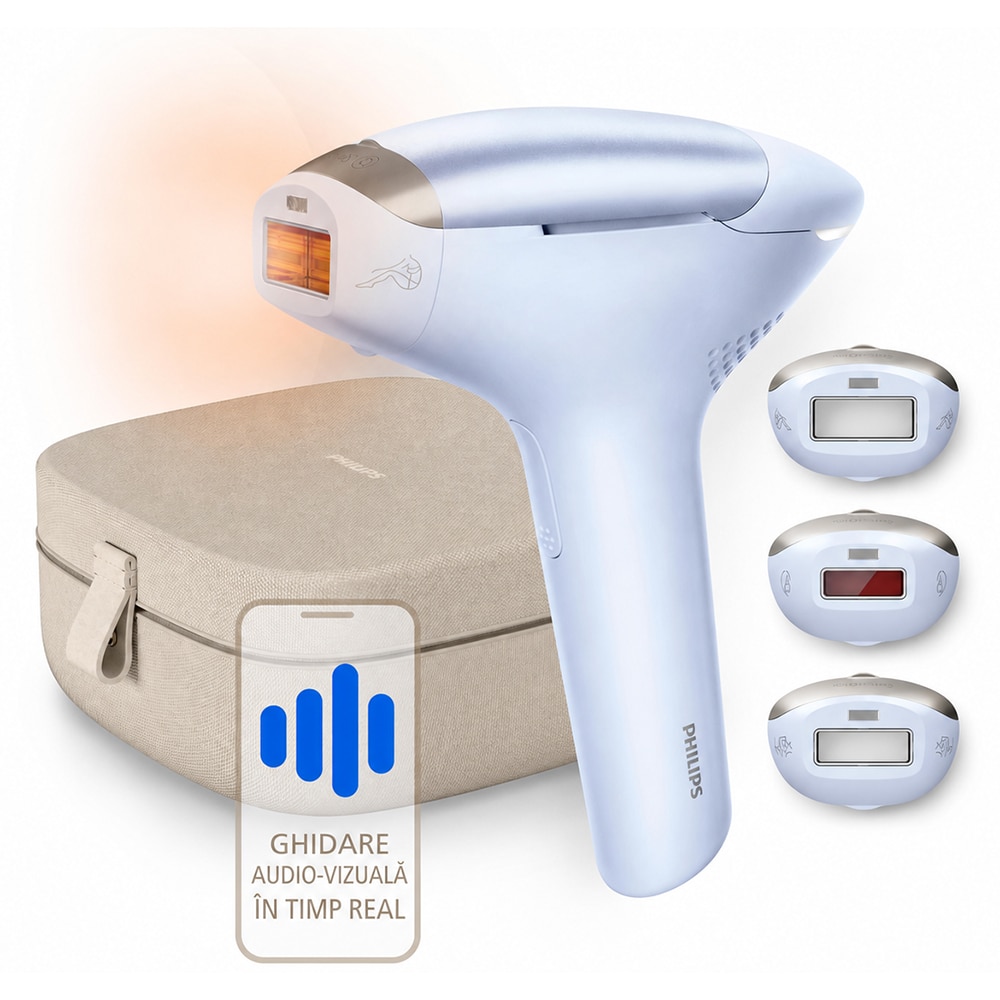 Epilator IPL PHILIPS Lumea 9900 Pro BRC333/00, 450.000 de impulsuri, 3 accesorii, albastru