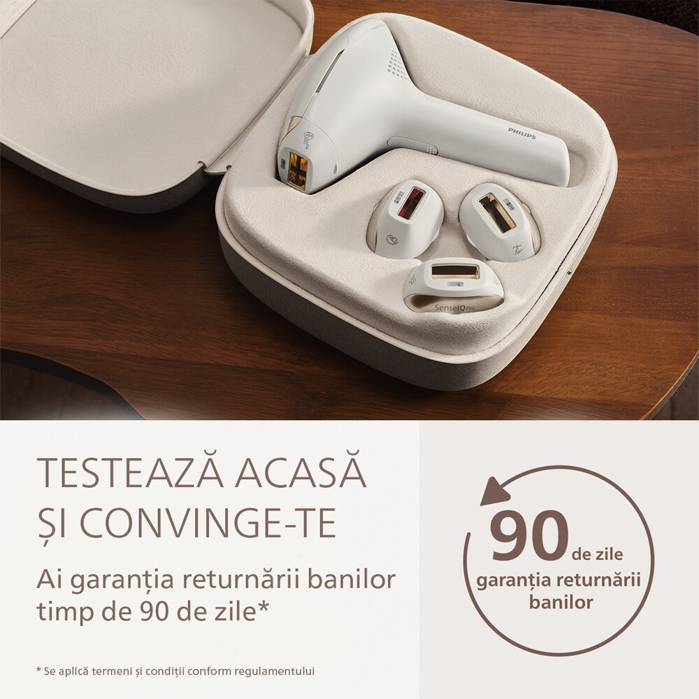 Epilator IPL PHILIPS Lumea 9900 Pro BRC344/00, 450.000 de impulsuri, 4 accesorii, alb