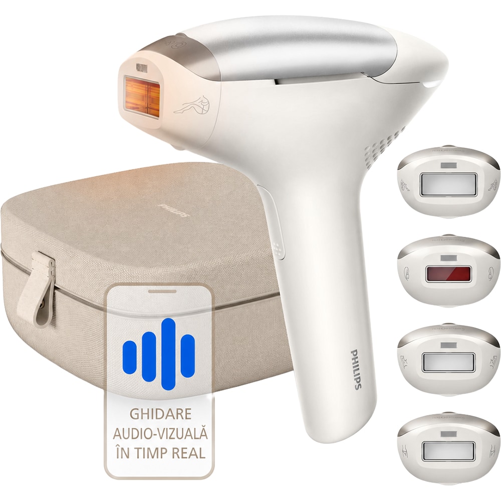 Epilator IPL PHILIPS Lumea 9900 Pro BRC344/00, 450.000 de impulsuri, 4 accesorii, alb