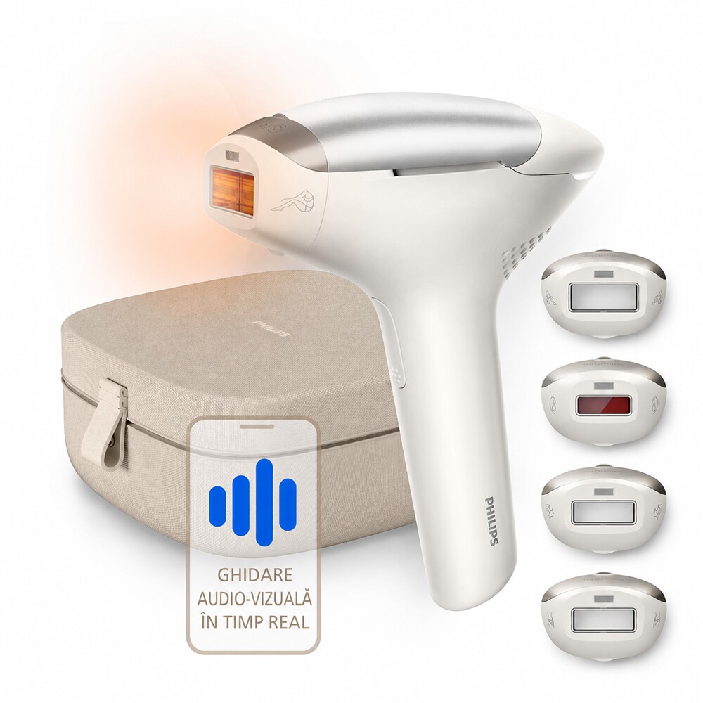 Epilator IPL PHILIPS Lumea 9900 Pro BRC344/00, 450.000 de impulsuri, 4 accesorii, alb