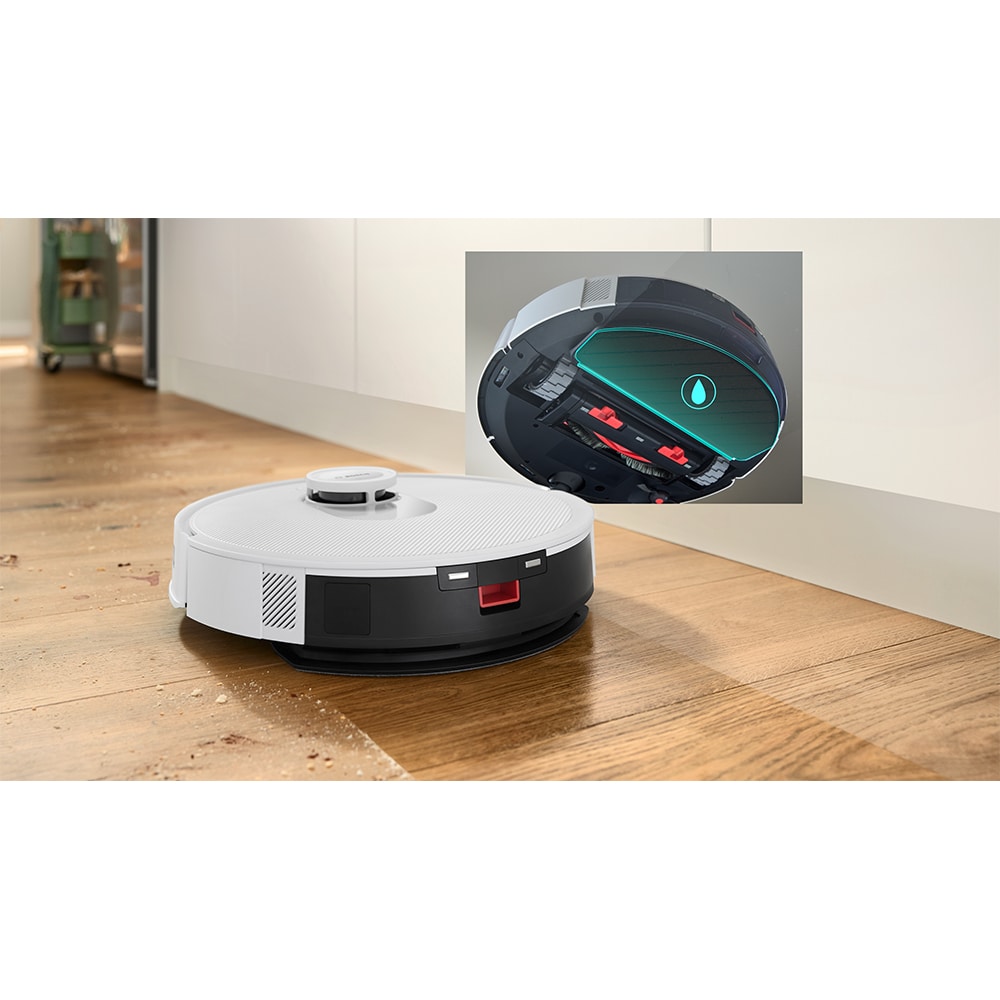 Aspirator robot BOSCH Spotless BCRC1W, 0.4l, 14.4V, autonomie max 160 min, Wi-Fi, functie mop, alb