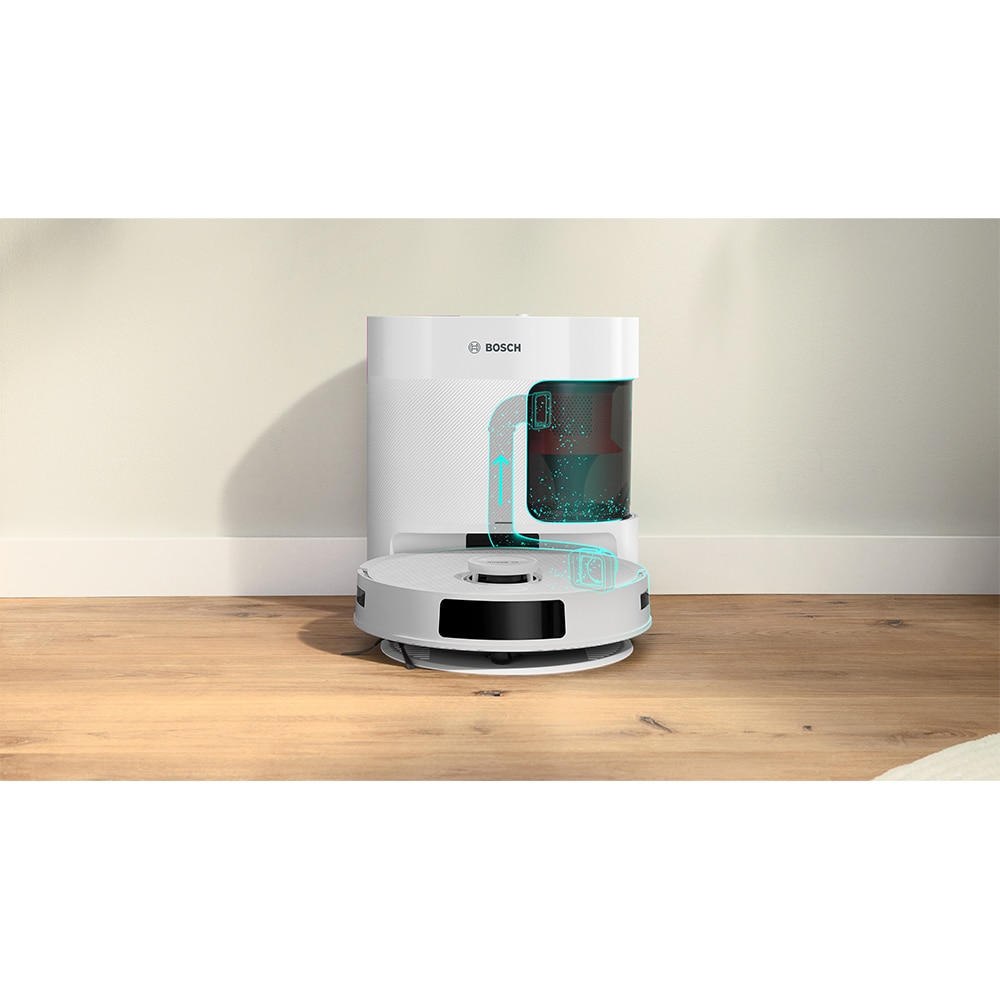 Aspirator robot BOSCH Spotless+ BCRD1W, 0.4l, 14.4V, autonomie max 160 min, Wi-Fi, functie mop, alb