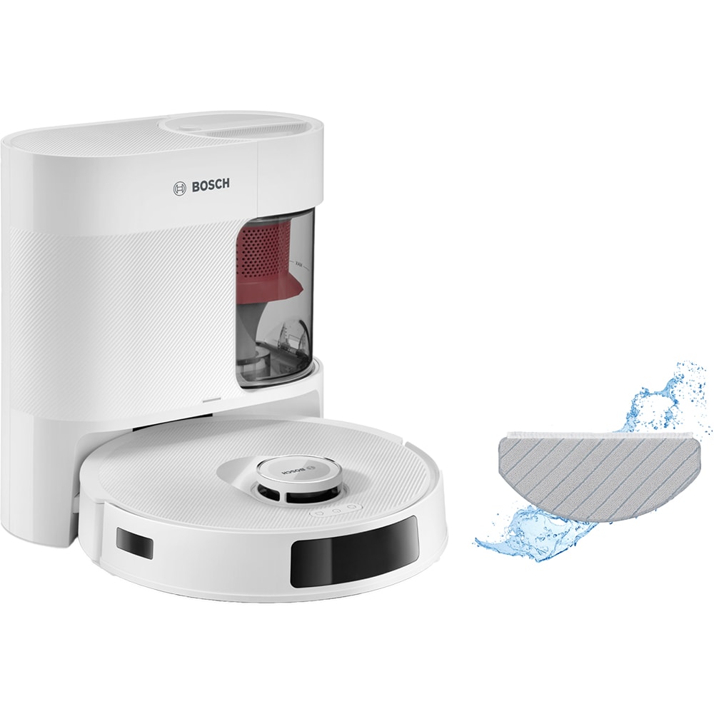 Aspirator robot BOSCH Spotless Advanced+ BCRD2W, 0.4l, 14.4V, autonomie max 160 min, Wi-Fi, functie mop, alb