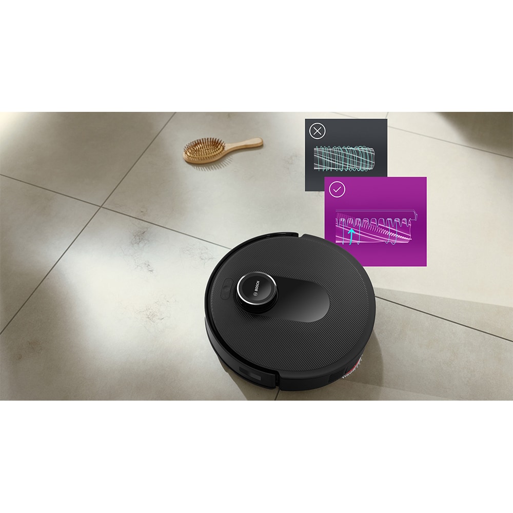 Aspirator robot BOSCH Spotless Max BCRDW3BAB, 0.27l, 14.V, autonomie max 160 min, Wi-Fi, functie mop rotativ, negru