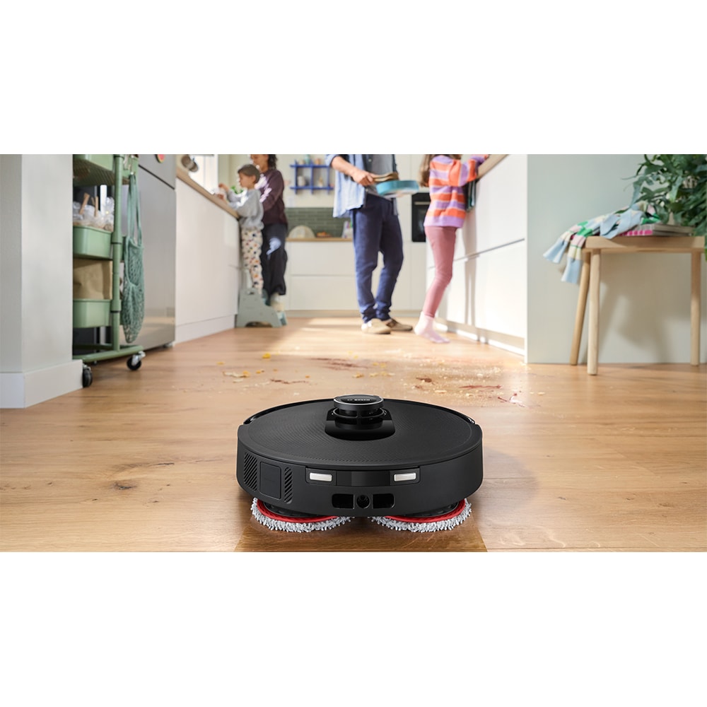 Aspirator robot BOSCH Spotless Max BCRDW3BAB, 0.27l, 14.V, autonomie max 160 min, Wi-Fi, functie mop rotativ, negru