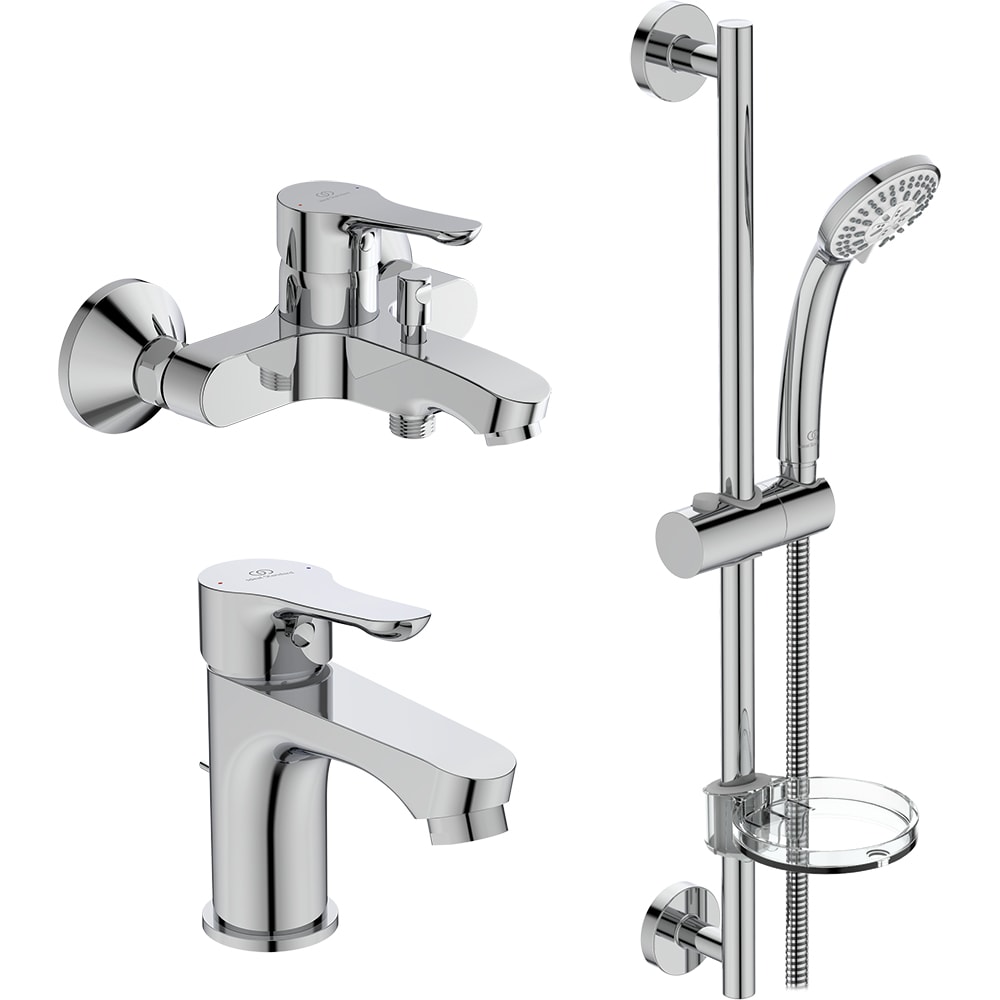 Set baterii baie 3in1 IDEAL STANDARD Alpha BD004AA, alama sanitara, crom