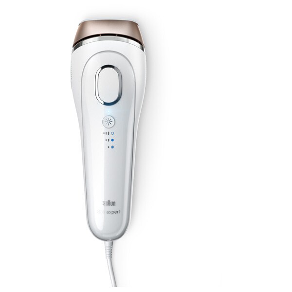Epilator IPL BRAUN Silk-Expert Body&Face 5001, 120.000 de impulsuri, SensoAdapt, retea, alb + Aparat de ras