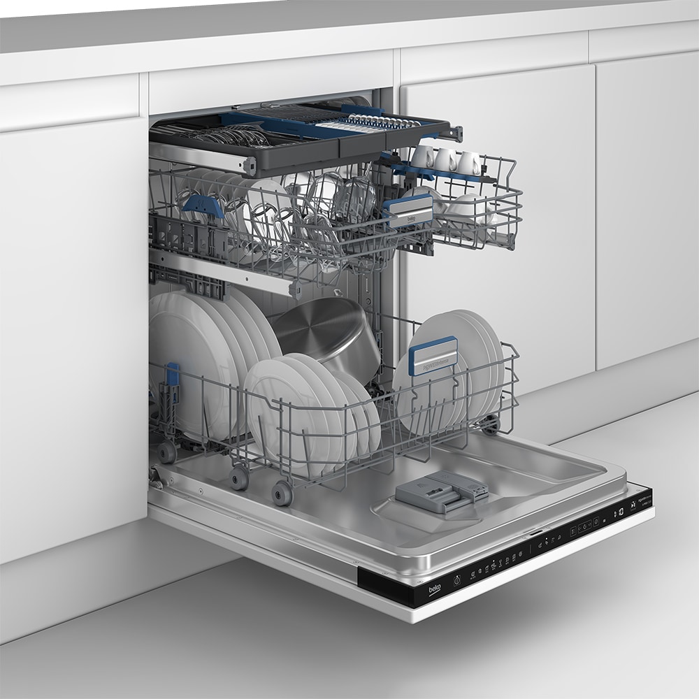 Masina de spalat vase incorporabila BEKO BDIN38551P, 15 seturi, 8 programe, 60 cm, Clasa B, panou comanda negru