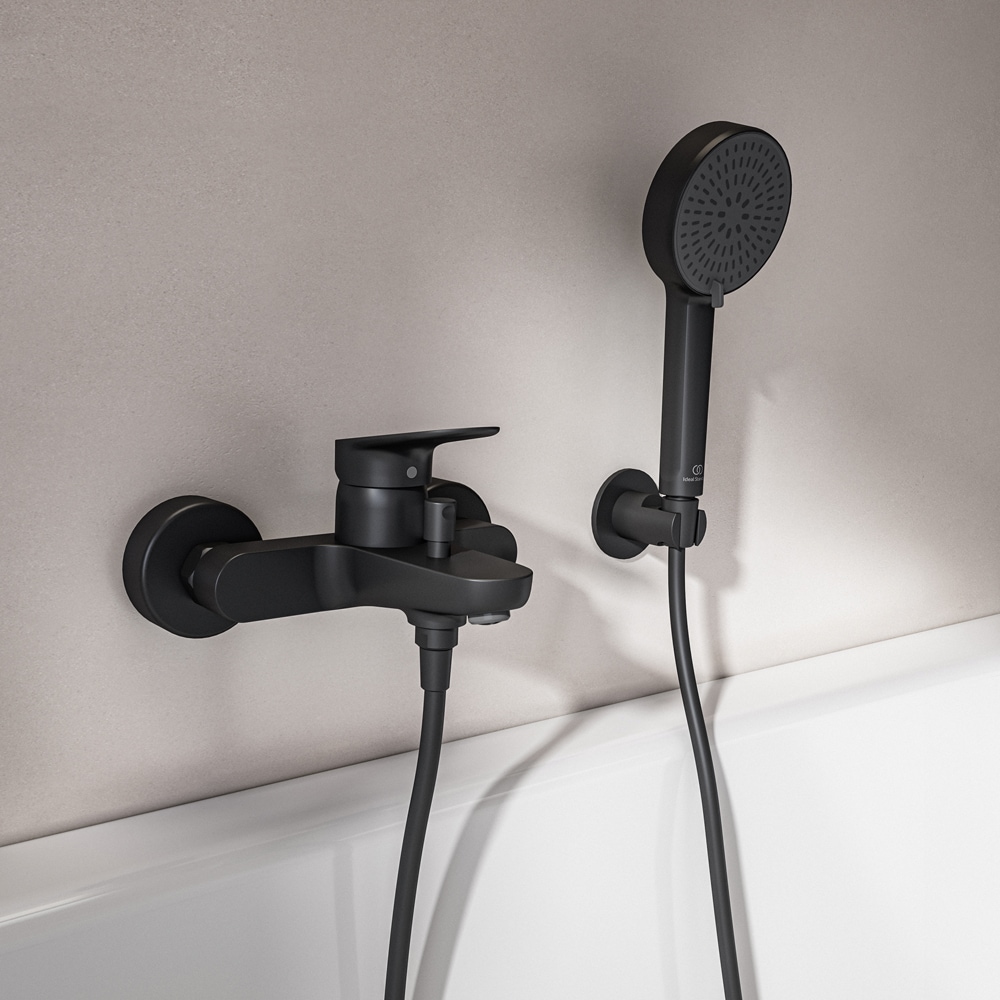 Baterie cada-dus IDEAL STANDARD Ceralife O BE029XG, alama sanitara, negru mat