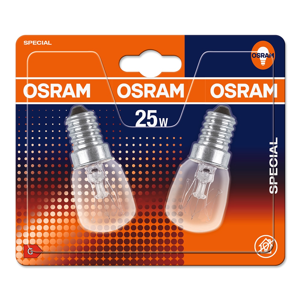 Set 2 becuri LED OSRAM 4050300774664 pentru cuptor T26, E14, 25W, lumina calda