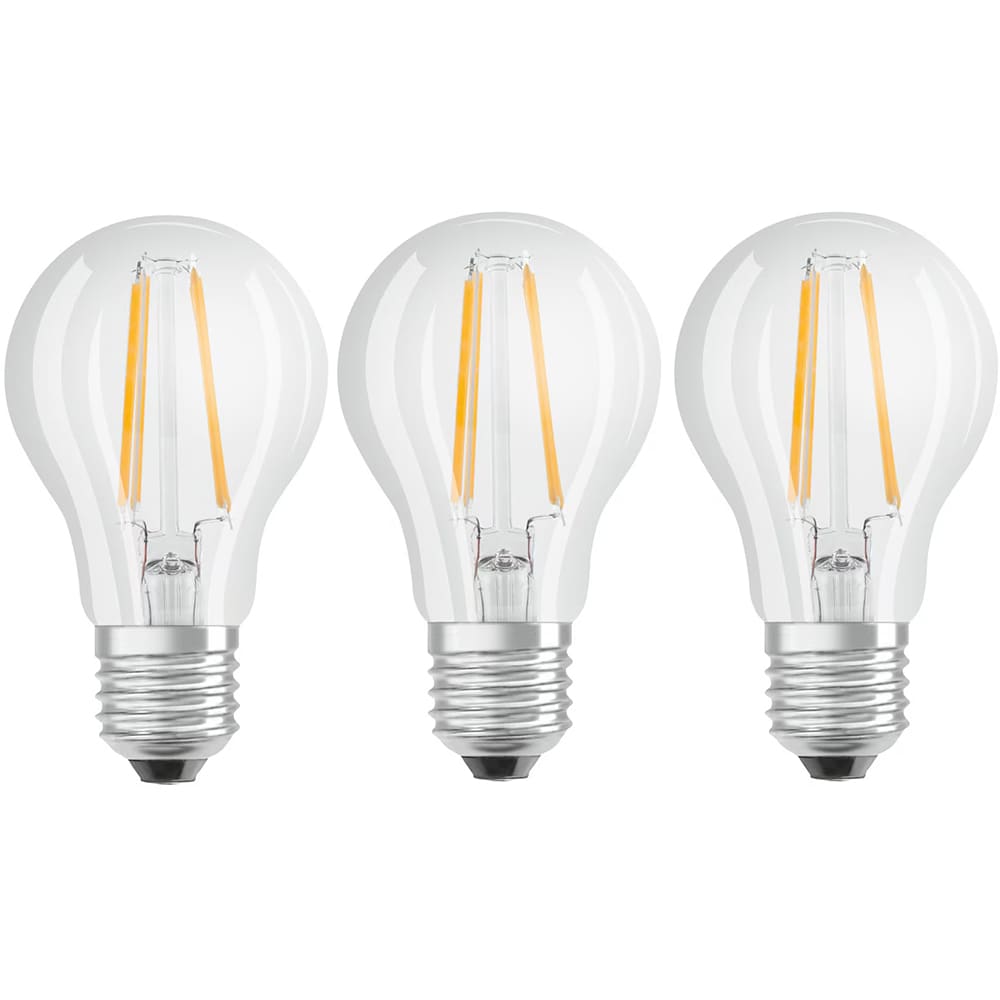 Set 3 becuri LED OSRAM Base Filament A60, E27, 6.5W, 806lm, lumina neutra