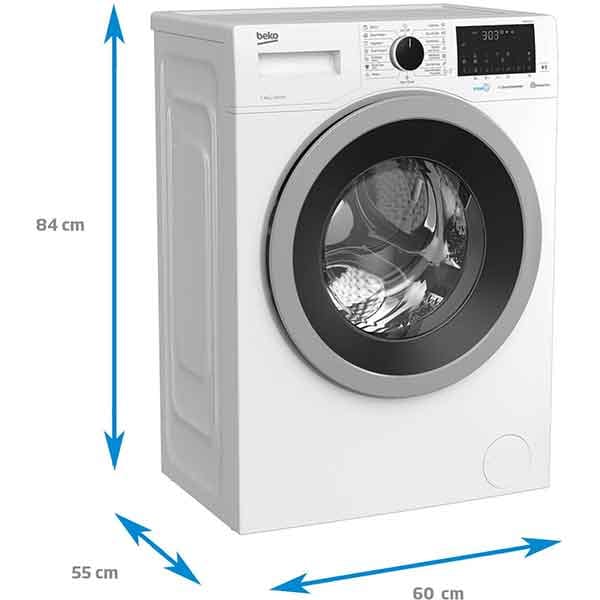 Masina de spalat rufe frontala BEKO WUE8633XST, HomeWhiz, 8 kg, 1200rpm, Clasa C, alb