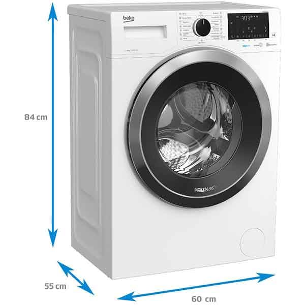 Masina de spalat rufe frontala BEKO WUE 8736 XN, HomeWhiz, AquaTech, 8 kg, 1400rpm, Clasa A, alb