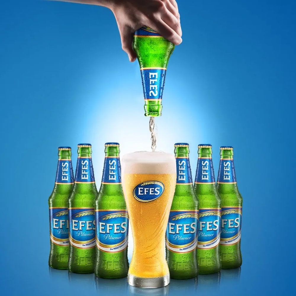 Bere blonda Efes Pilsener Import Turcia bax 0.33L x 24 sticle