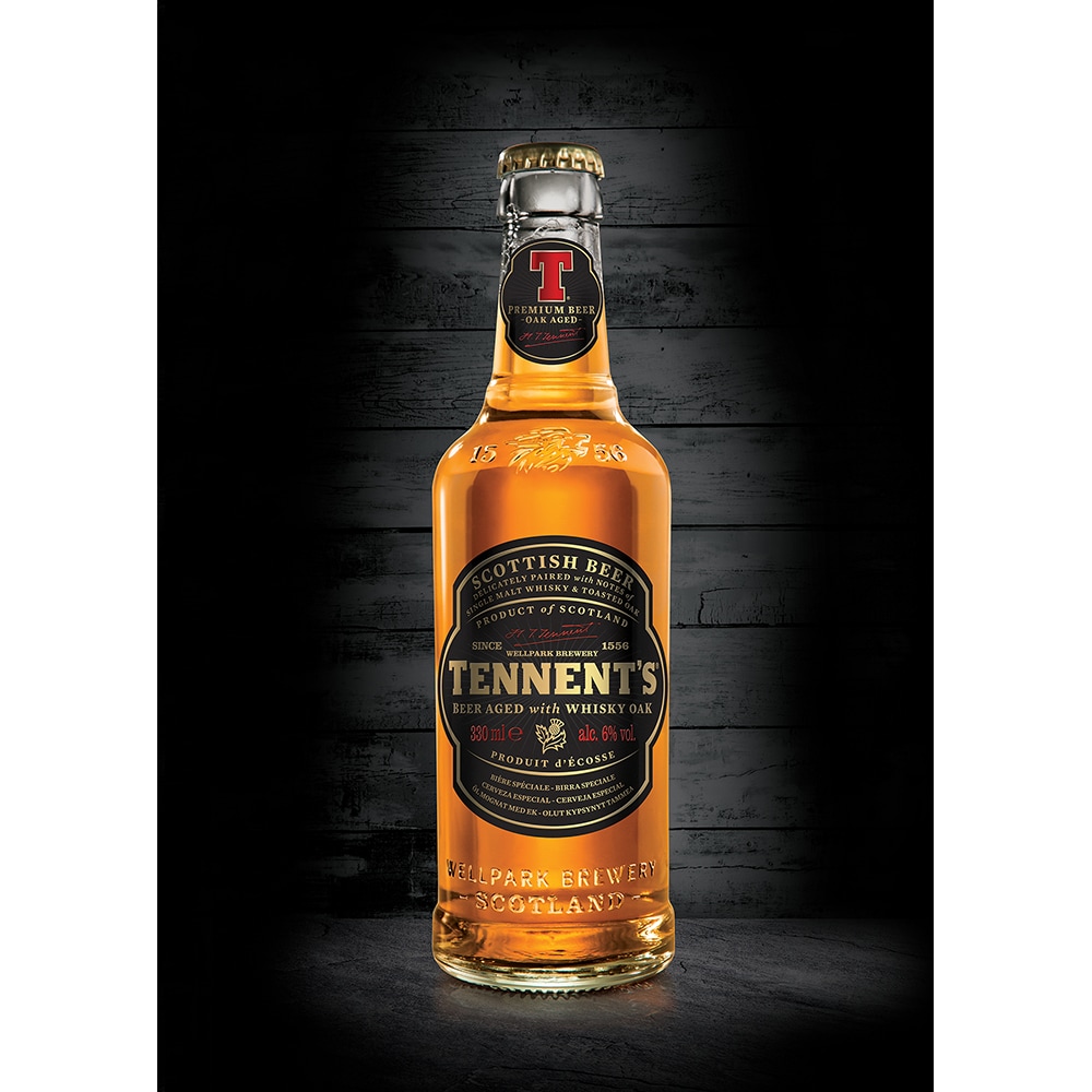 Bere cu arome Tennent's Whisky Oak bax 0.33L x 24 sticle