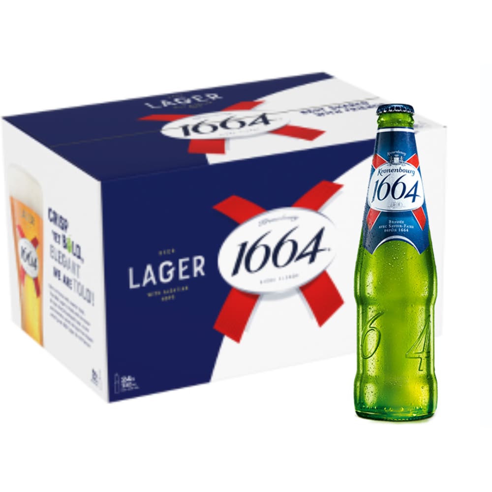 Bere blonda Kronenbourg 1664 Lager bax 0.33L x 24 sticle