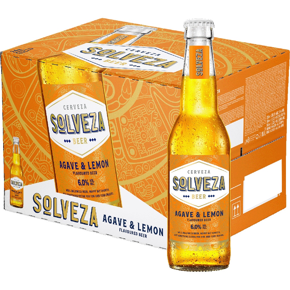 Bere cu arome Solveza Cerveza Tequila bax 0.33L x 24 sticle