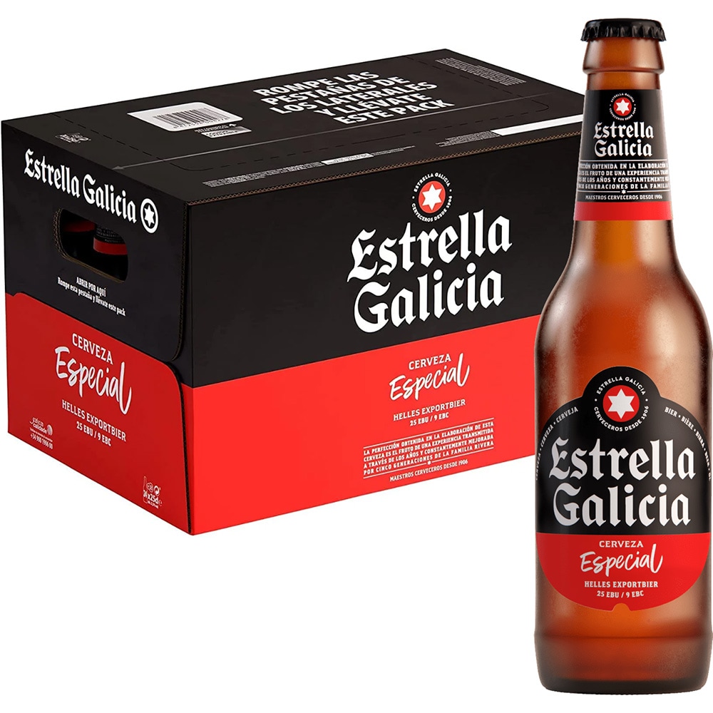 Bere blonda Estrella Galicia Especial bax 0.33L x 24 sticle