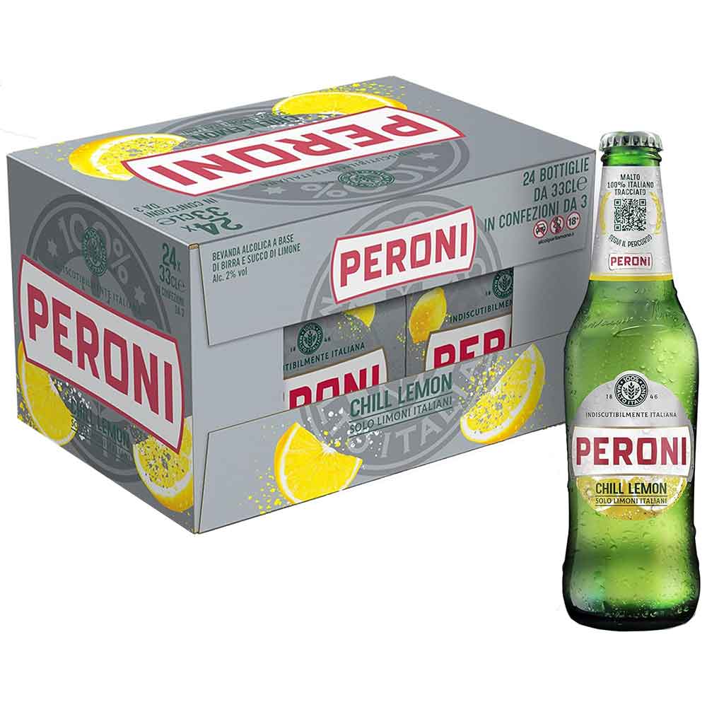 Bere blonda Peroni Chill Lemon bax 0.33L x 24 sticle