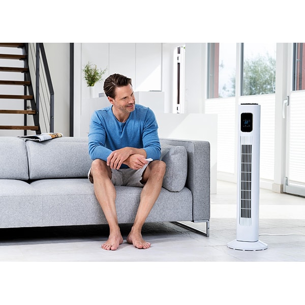 Ventilator turn BEURER LV200, 3 trepte viteza, 50W, Telecomanda, alb