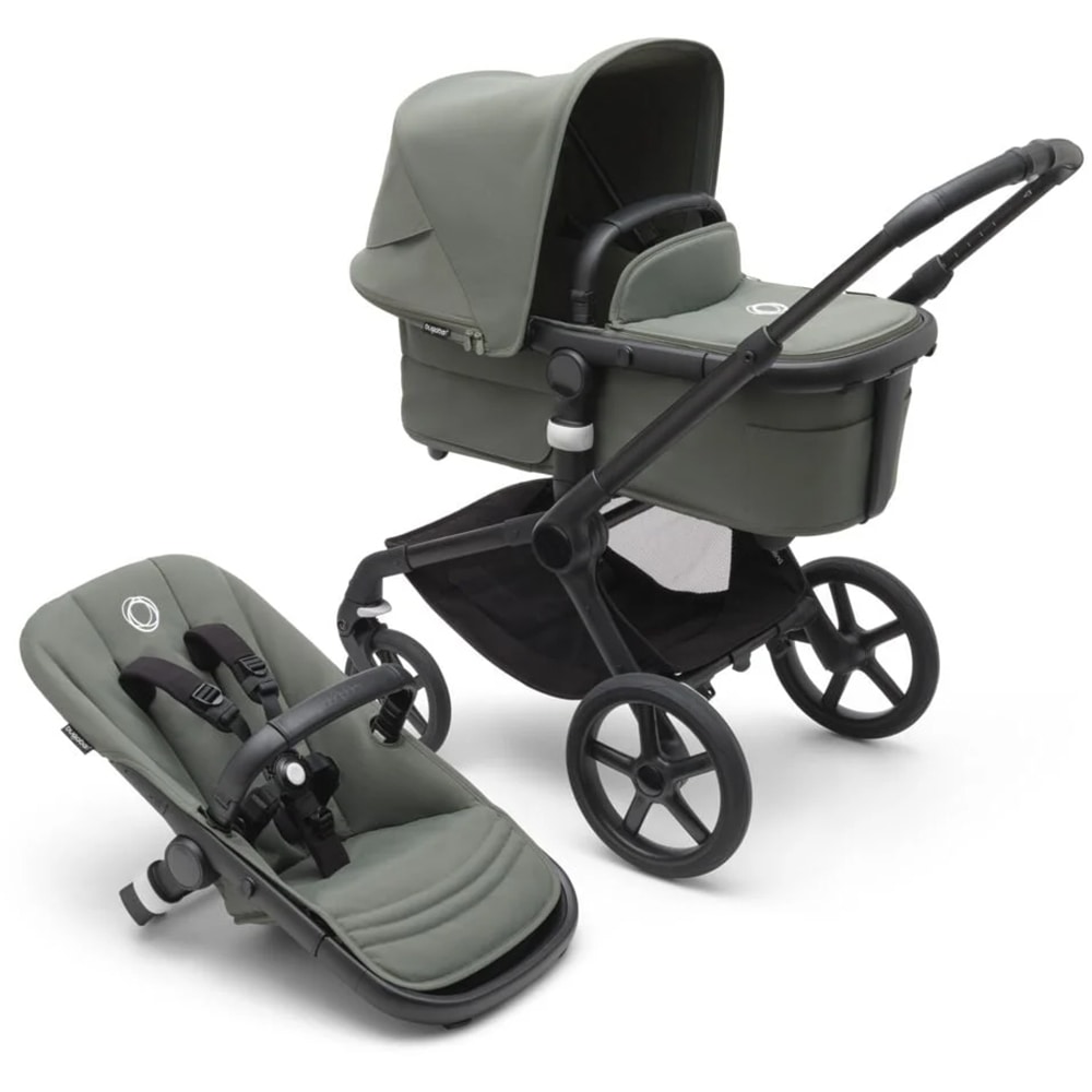 Carucior 2in1 BUGABOO Fox 5 BG100051031, 5 puncte, 0 luni+, kaki-negru