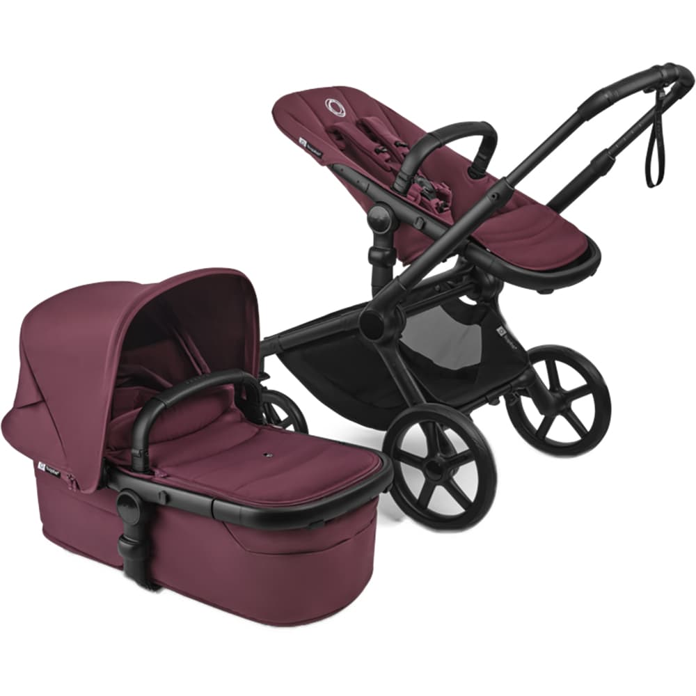 Carucior 2in1 BUGABOO Fox 5 Renew BG100051109, 5 puncte, 0 luni+, visiniu-negru