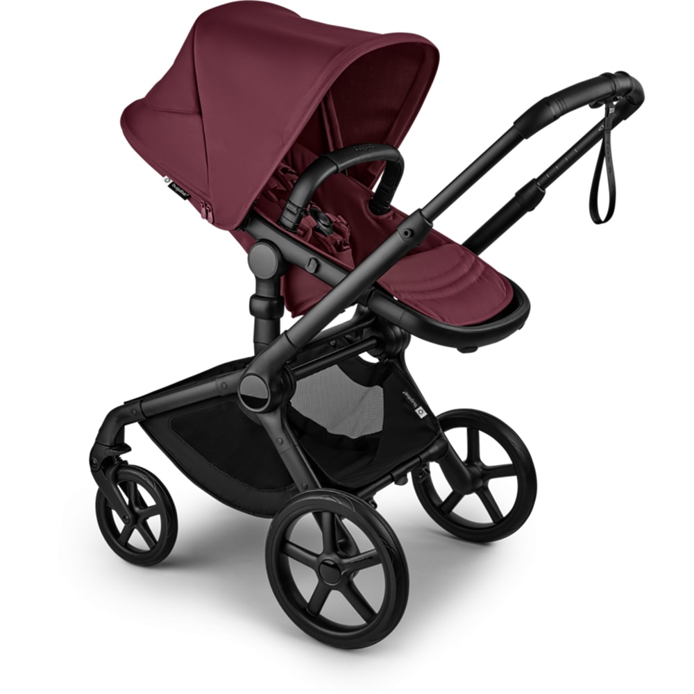 Carucior 2in1 BUGABOO Fox 5 Renew BG100051109, 5 puncte, 0 luni+, visiniu-negru