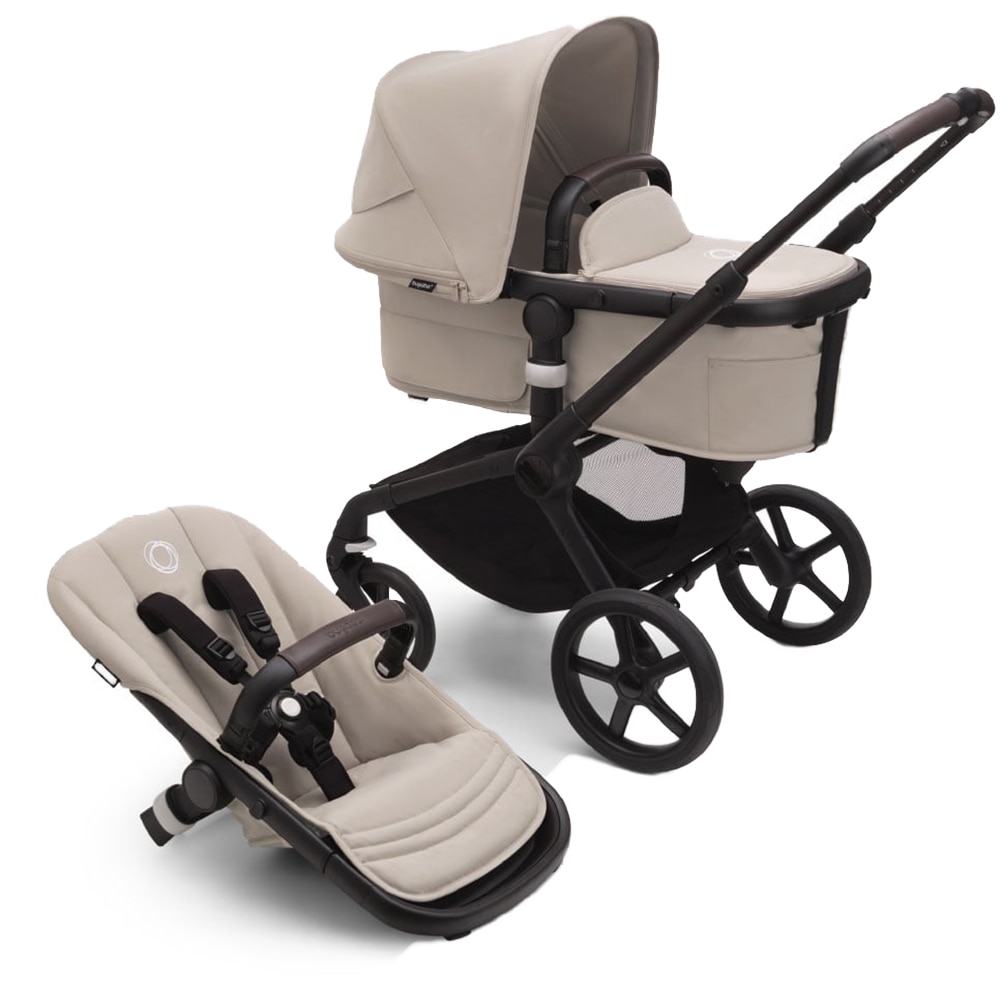 Carucior 2in1 BUGABOO Fox 5 Renew BG100051124, 5 puncte, 0 luni+, bej-negru