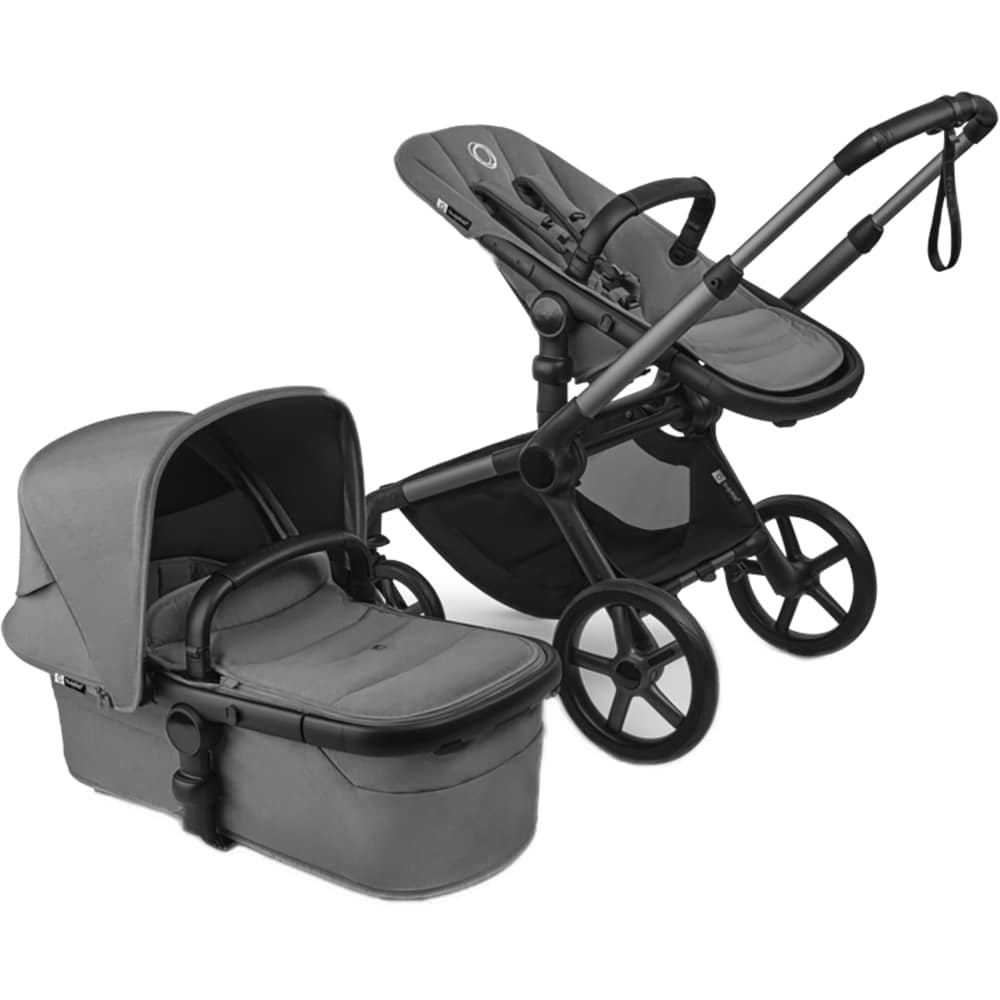 Carucior 2in1 BUGABOO Fox 5 Renew BG100051133, 5 puncte, 0 luni+, gri-negru