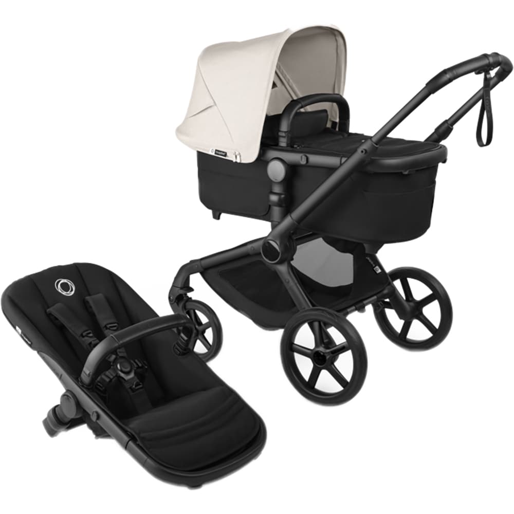 Carucior 2in1 BUGABOO Fox 5 Renew BG100051145, 5 puncte, 0 luni+, alb-negru