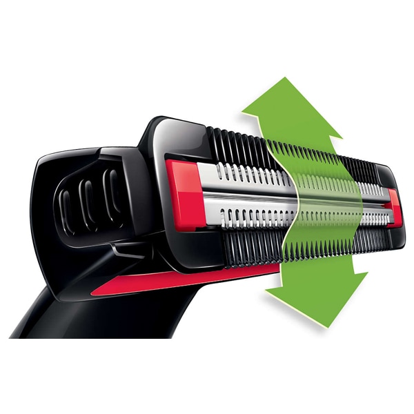 Aparat de tuns parul corporal PHILIPS BodyGroom series 1000 BG105/10, baterie, negru-rosu