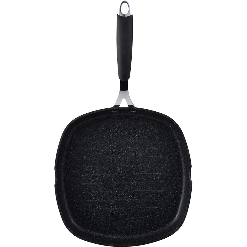 Tigaie grill BERGNER Midnight BG-30130-GR, 28x28cm, aluminiu, negru