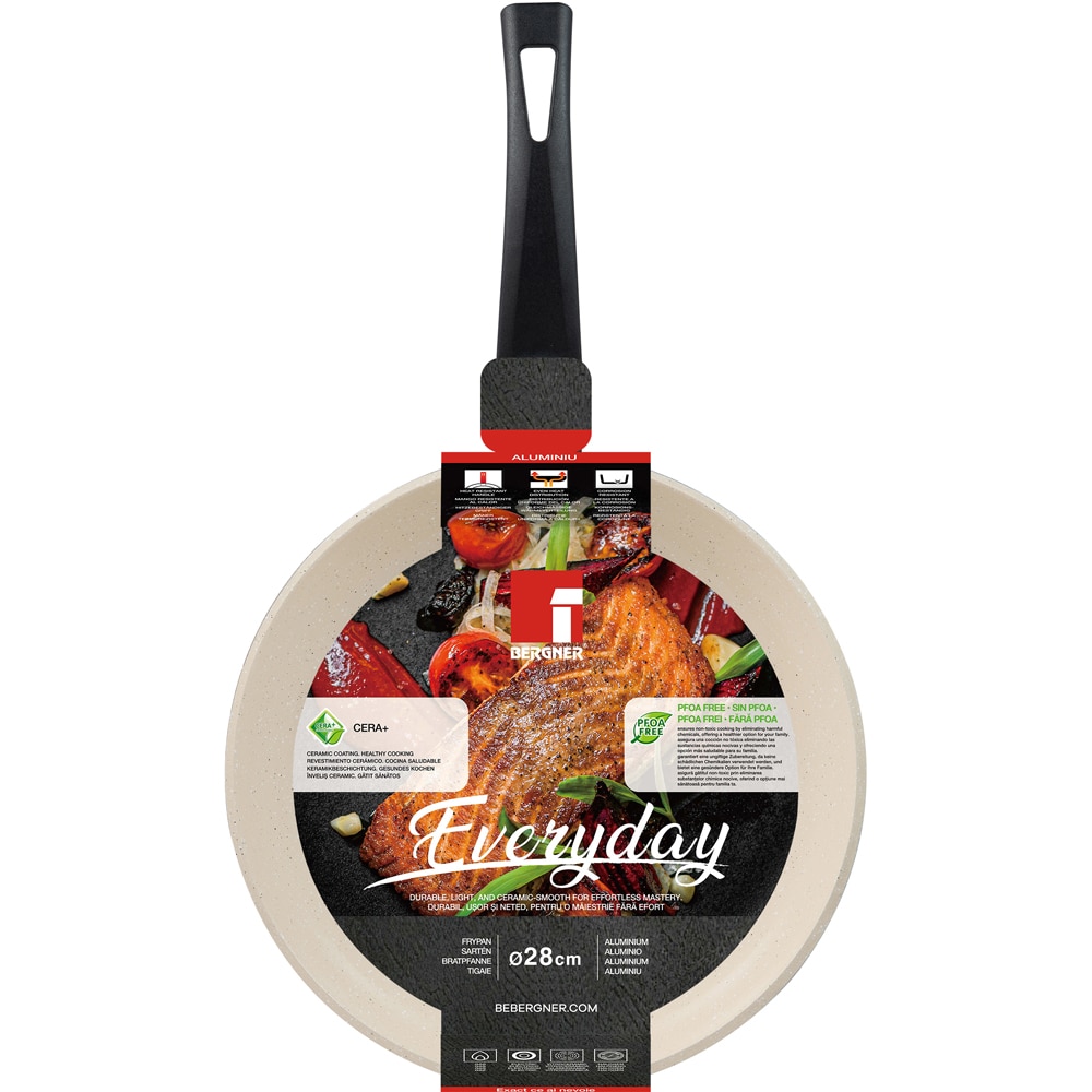 Tigaie BERGNER  Everyday BG-30344-BK, aluminiu, 28cm, negru