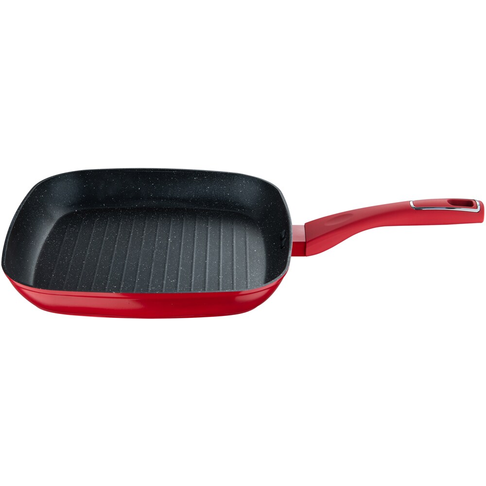 Tigaie grill BERGNER BG-35387-RD, aluminiu, 28x28cm, rosu