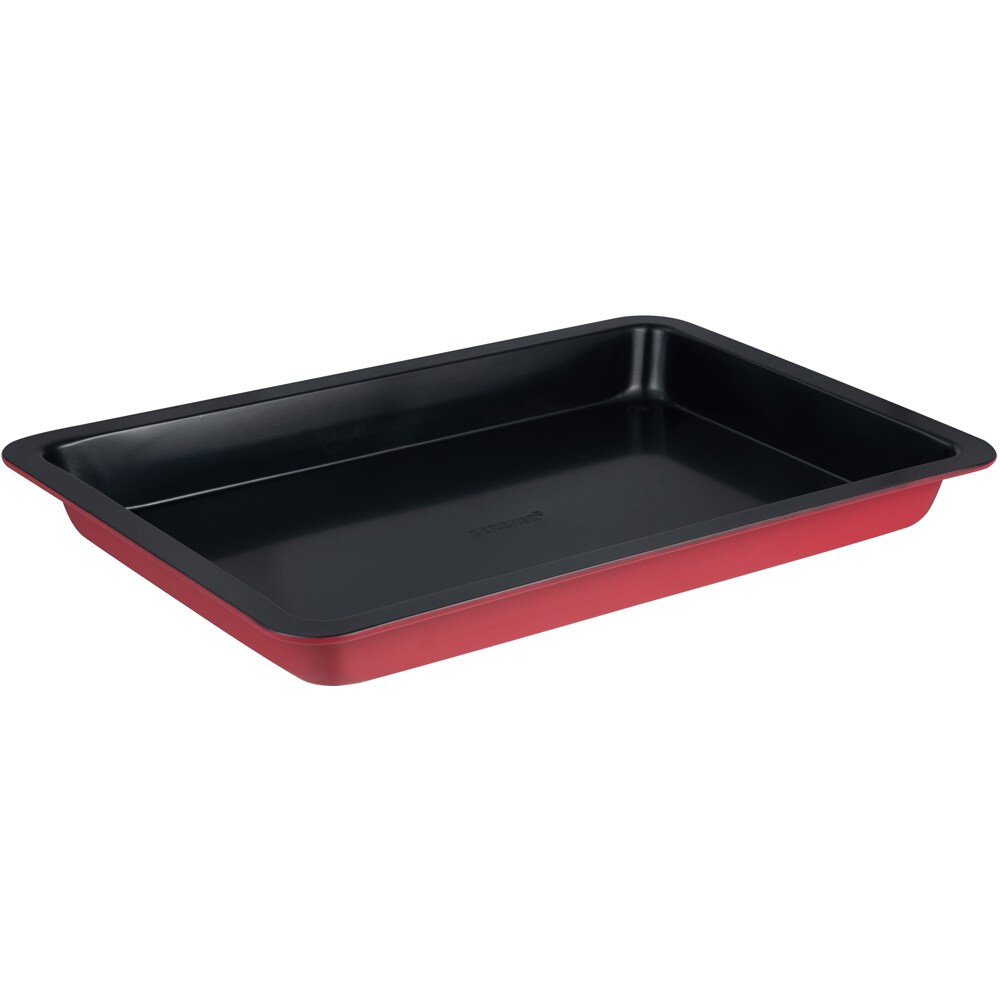 Tava de copt BERGNER Red Line BG-37291-RD, otel, 41.5x29.5x4.5cm, rosu