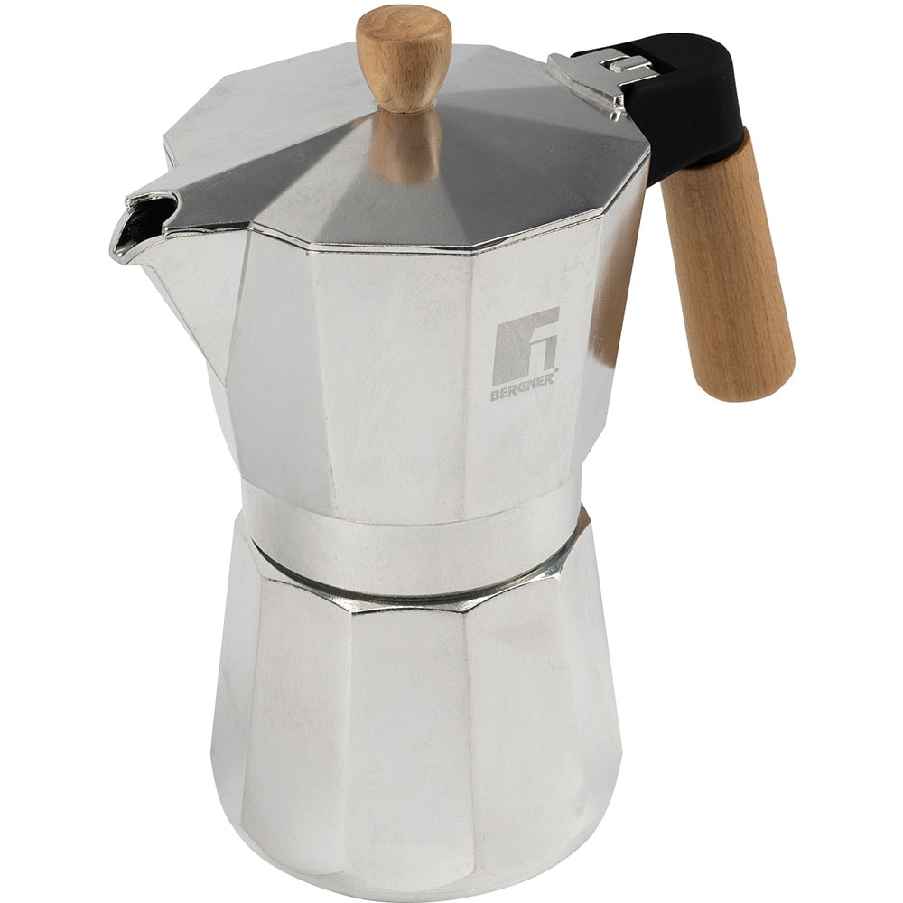 Espressor aragaz BERGNER Coffee & Tea Lovers BG-38197-MM-6, 6 cesti, aluminiu, argintiu