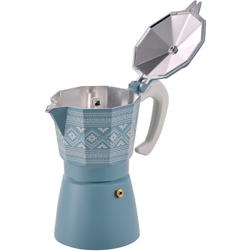 Espressor aragaz BERGNER Vibrance BG-38227-MT-RO, 6 cesti, aluminiu, turcoaz