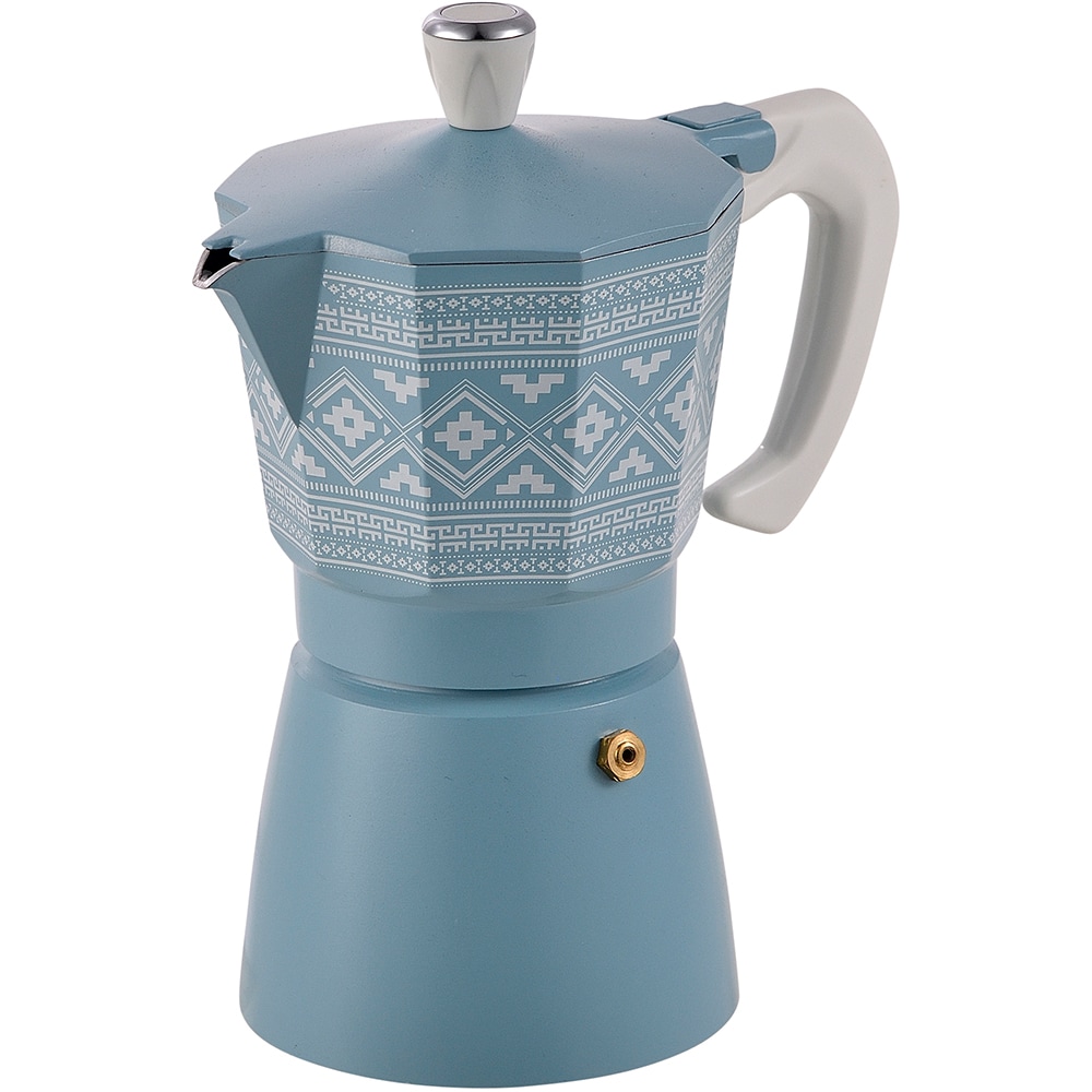 Espressor aragaz BERGNER Vibrance BG-38227-MT-RO, 6 cesti, aluminiu, turcoaz