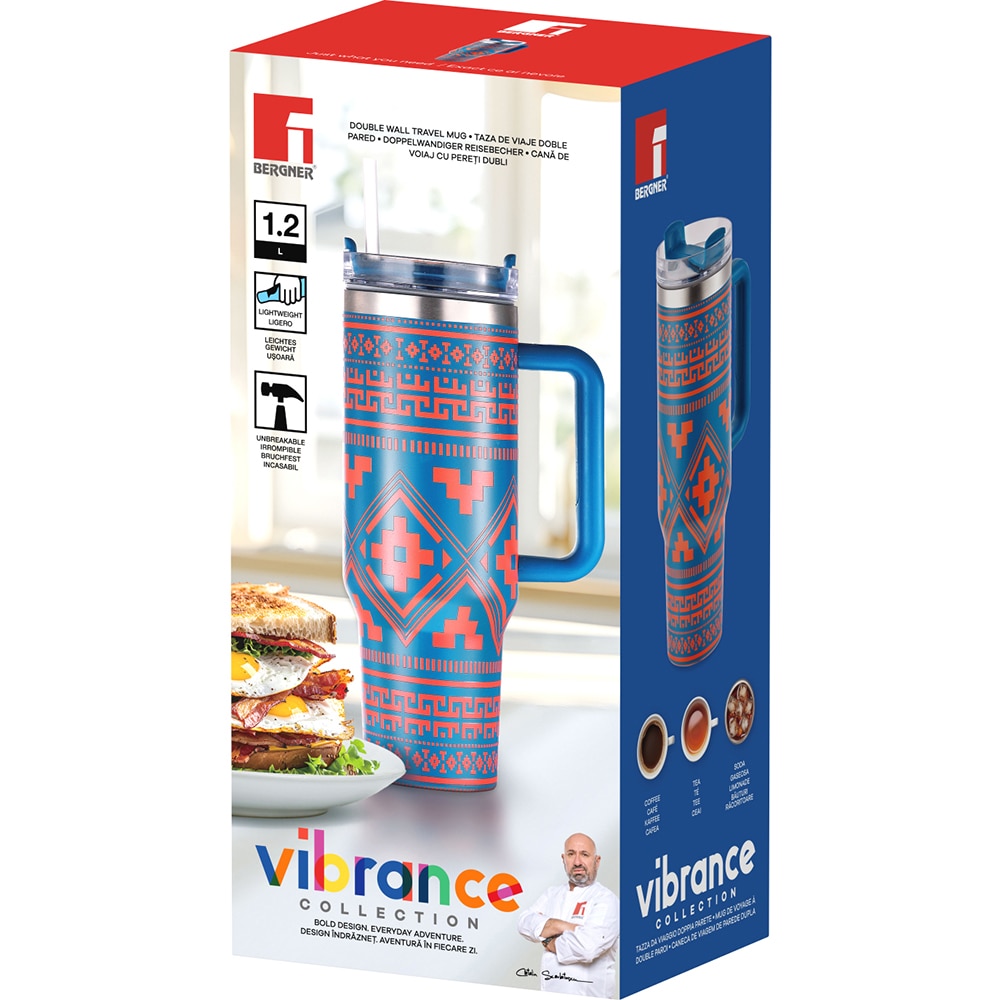 Cana travel BERGNER Vibrance BG-38431-MT-RO, 1.2l, inox, multicolor